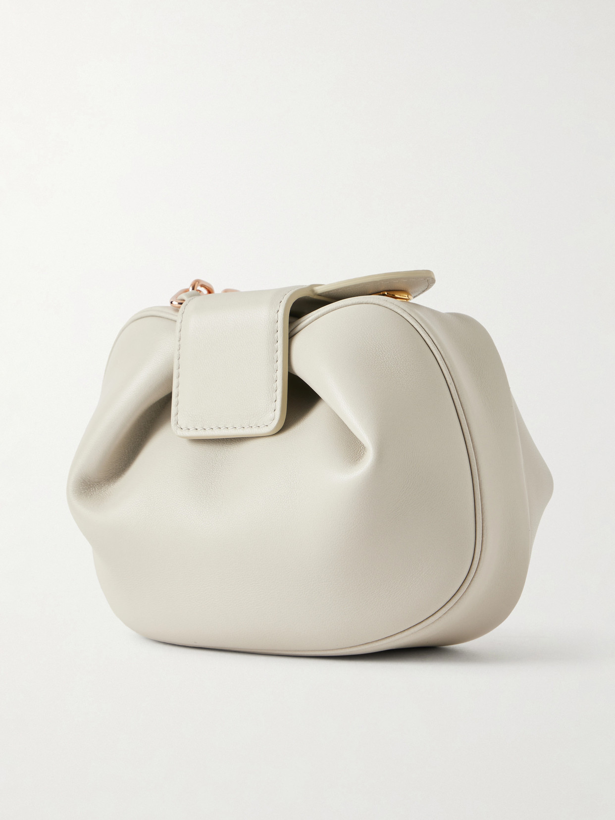 Soft Demi Leather Clutch - Gray