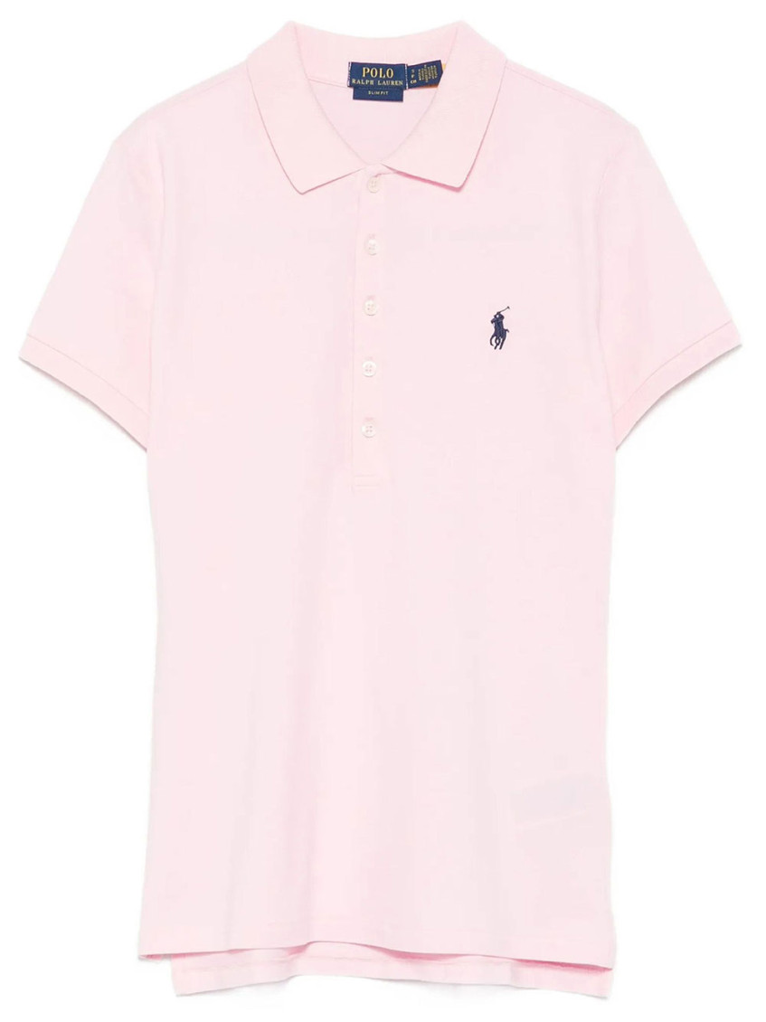 Pink Solid Shirt Collar Polo