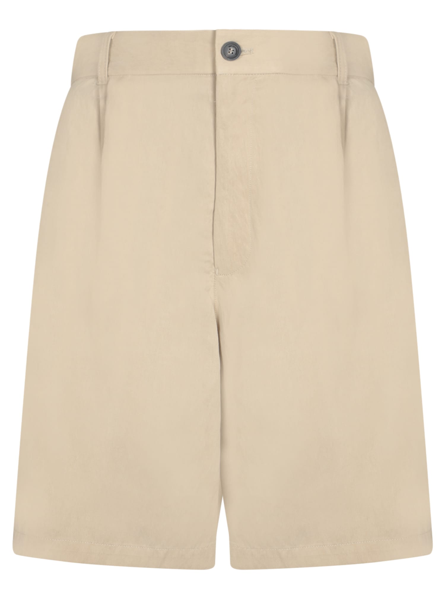 Beige Lyocell Bermuda Shorts