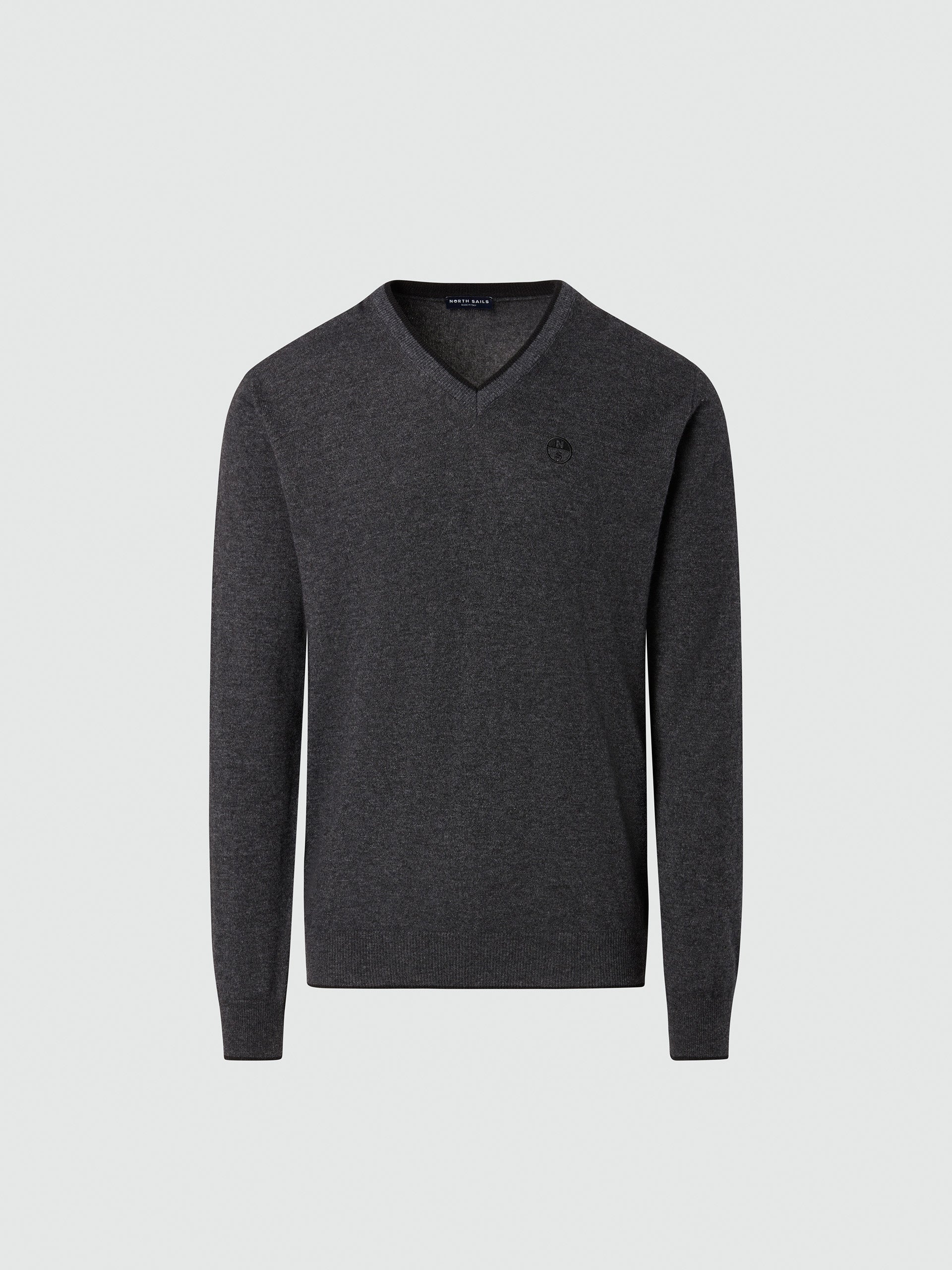 Pullover mit V-Ausschnitt und Logostickerei