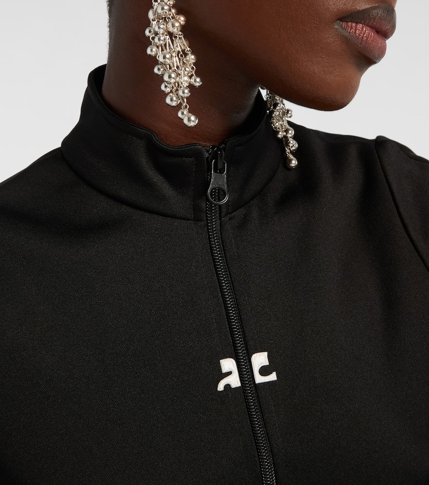 Courrèges Interlock logo zip-up jersey top