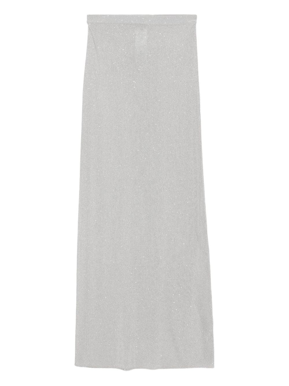 Sequined Long Skirt — Light grey