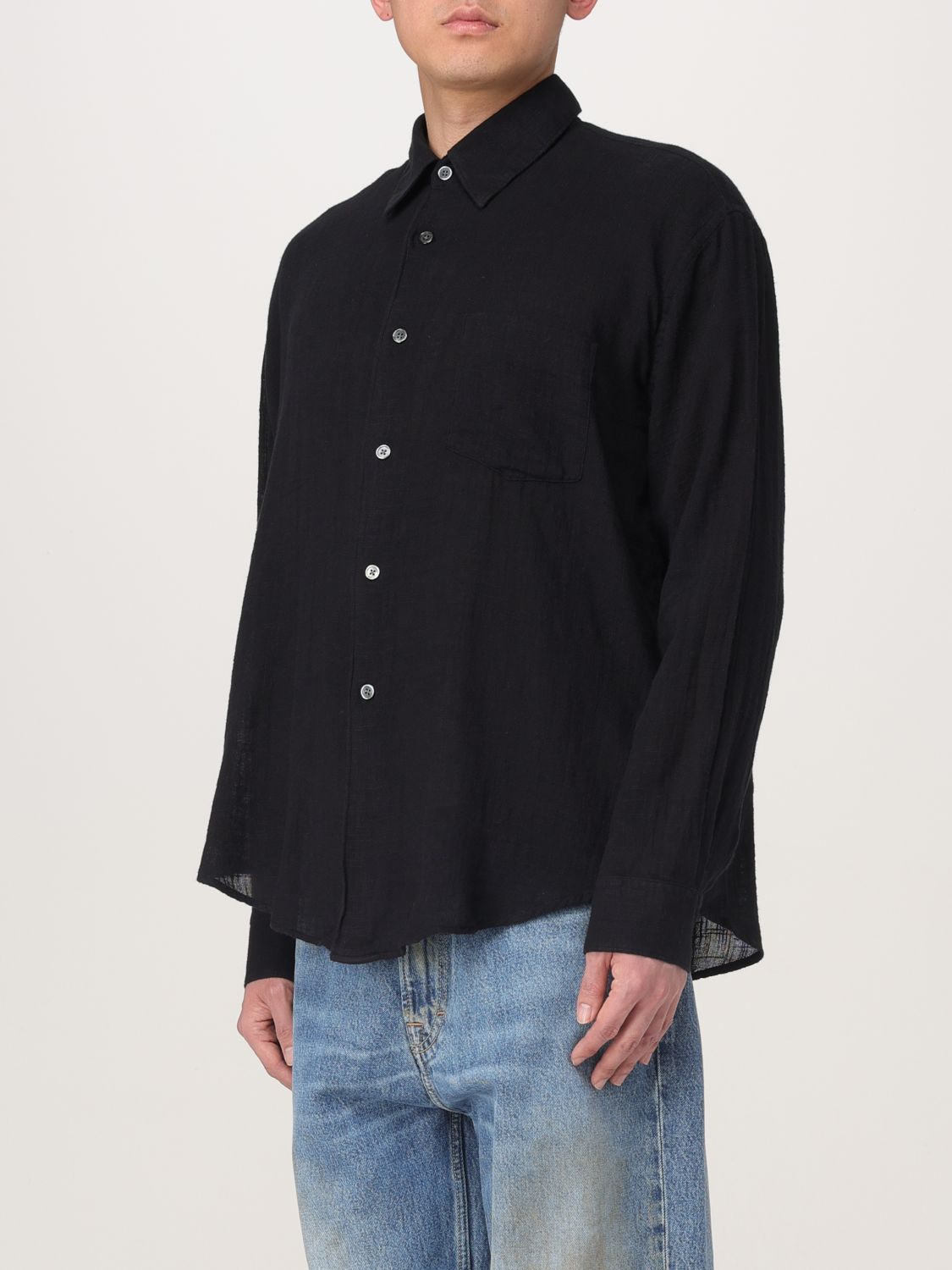 Long-sleeve cotton shirt - Black