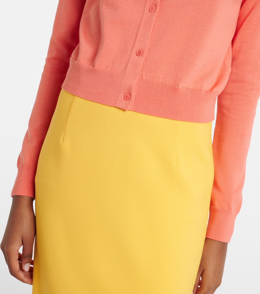 Cropped silk and cotton cardigan