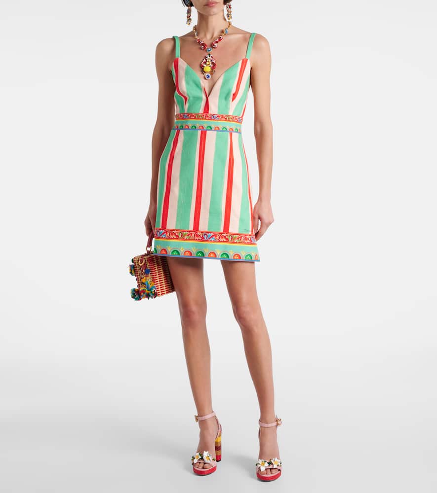 Printed cotton minidress