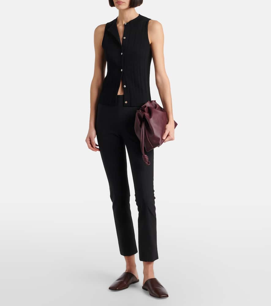 Ribbed-knit cotton top