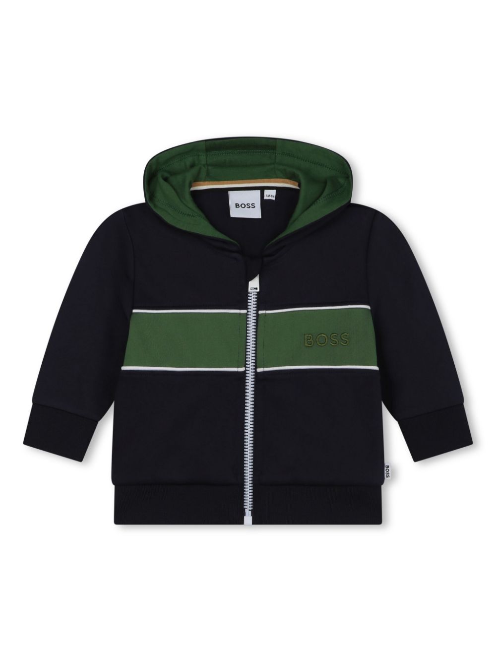 Striped zip-up hoodie - Blue