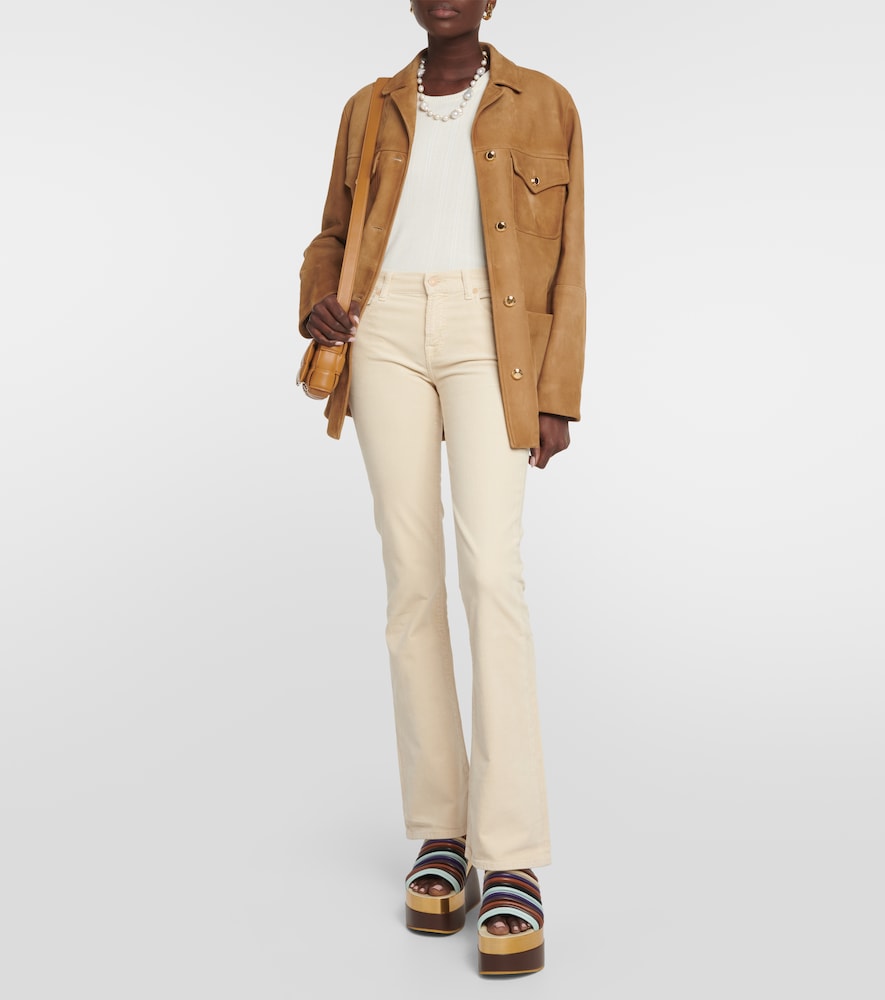 Mid-rise flared jeans