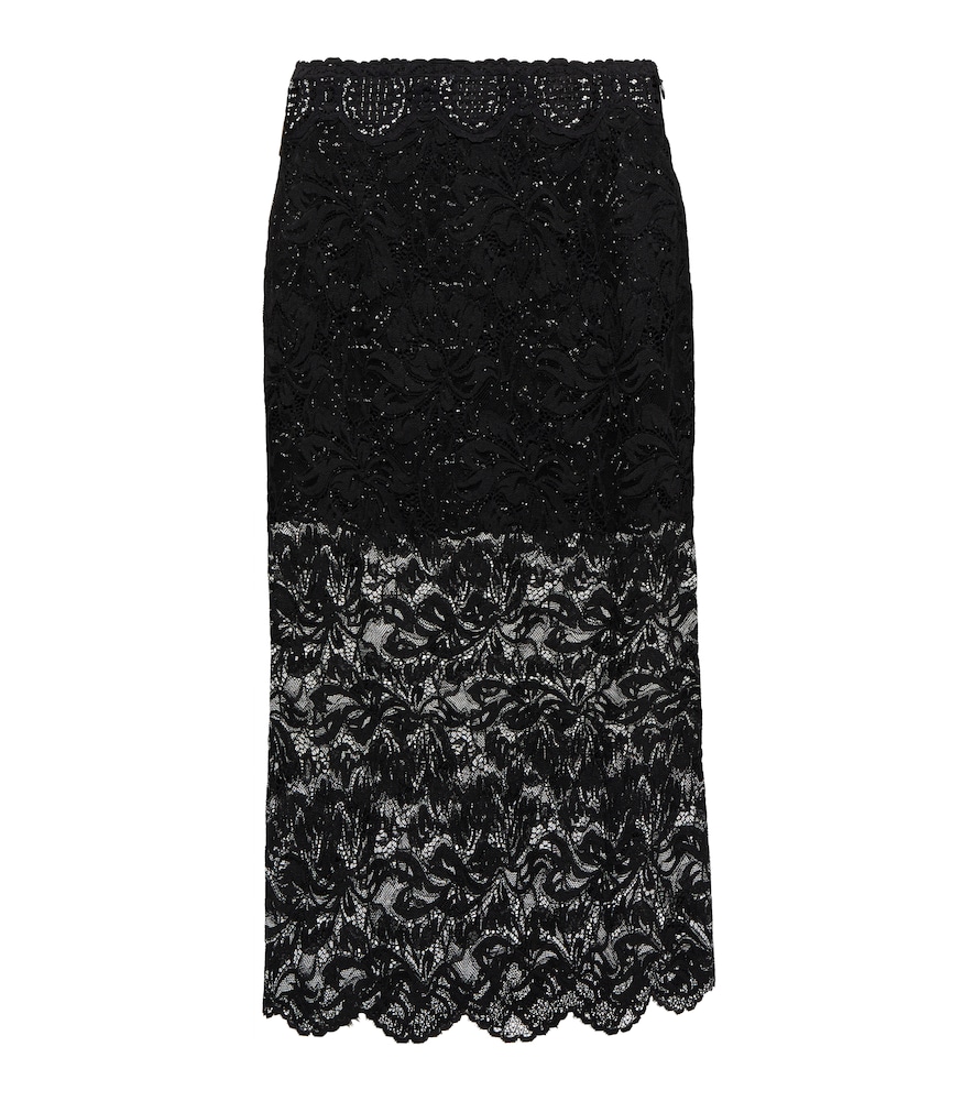 Layered lace midi skirt