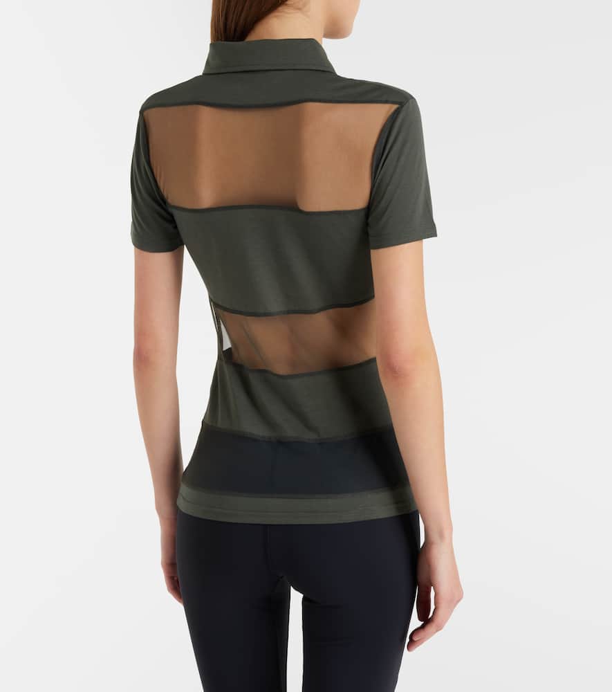 Paneled cotton-blend crop top