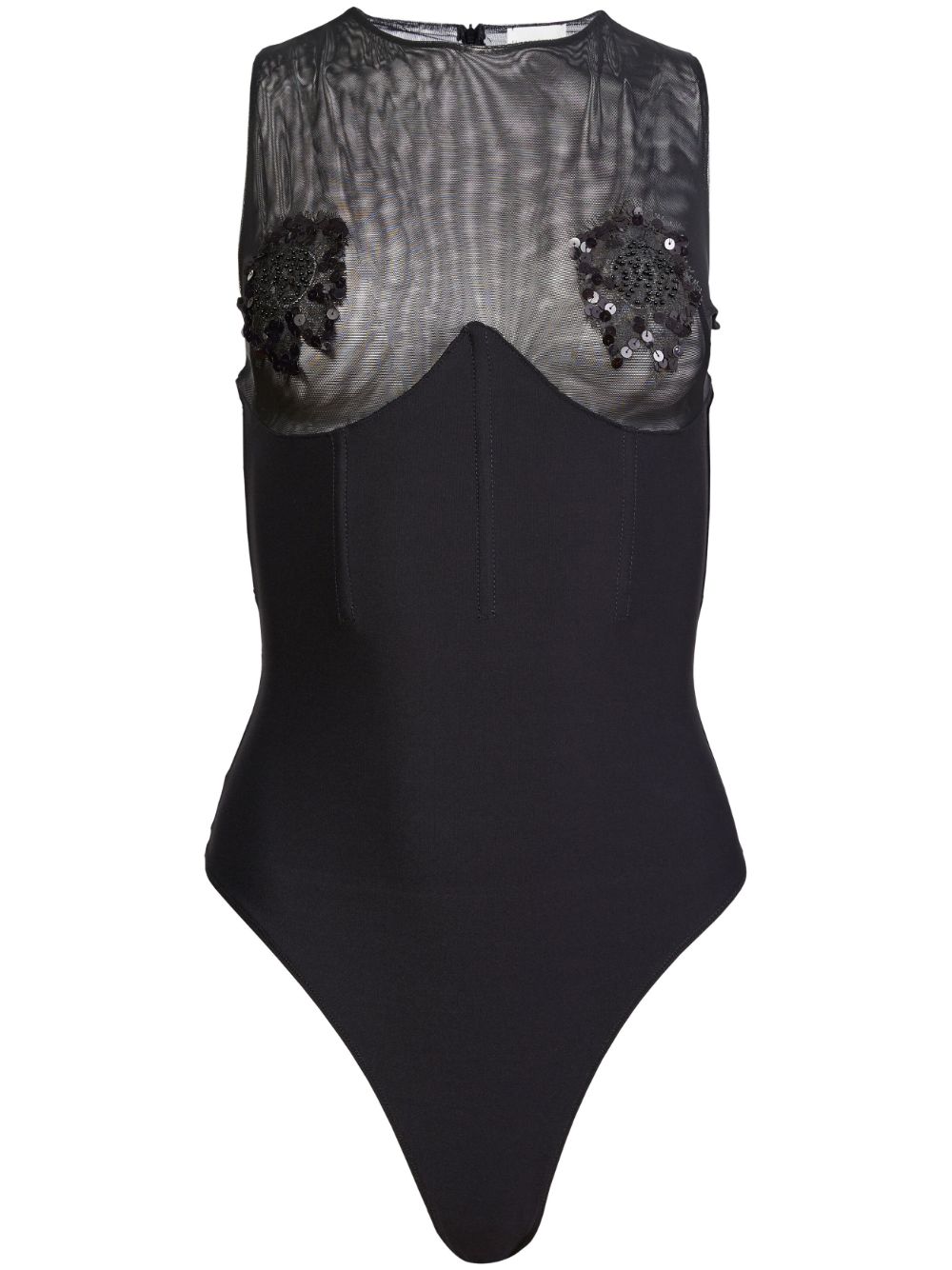 Sequin-embellished bodysuit - Black