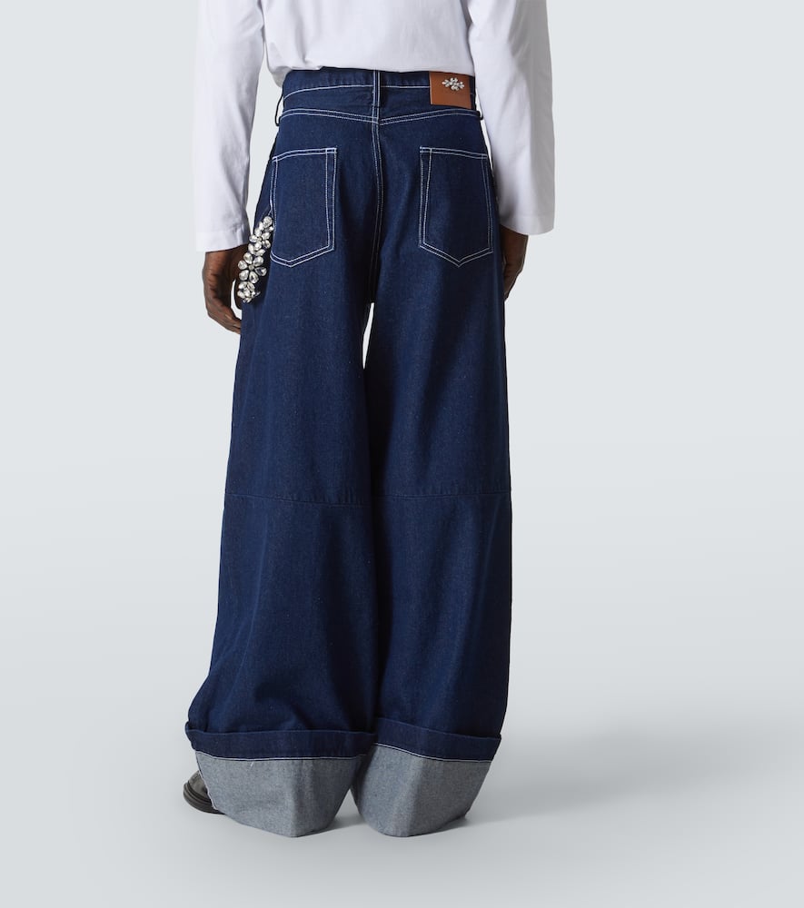 Simone Rocha Embellished wide-leg jeans