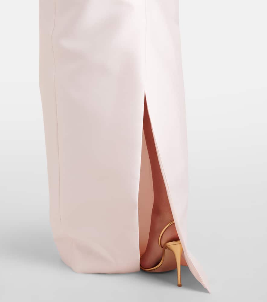 Bow-detail satin gown