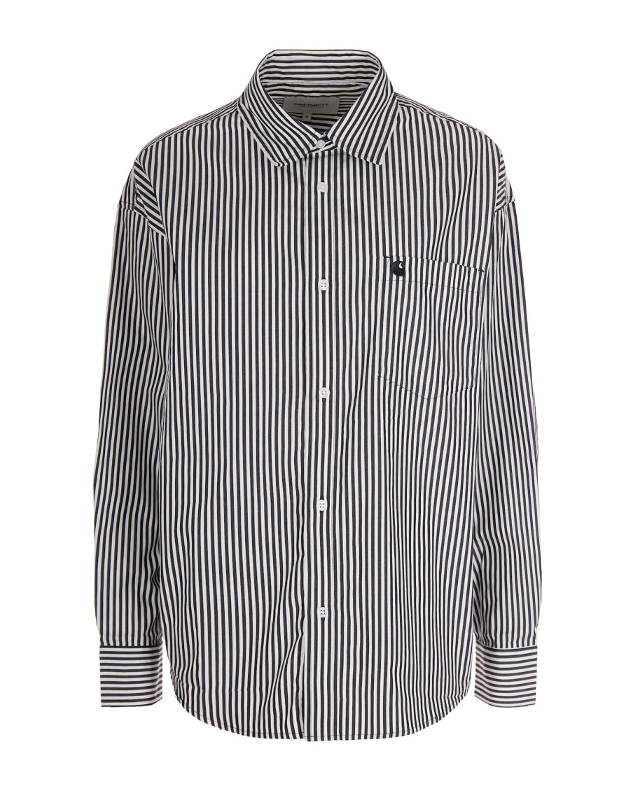 Black Oversized Stripes Shirt
