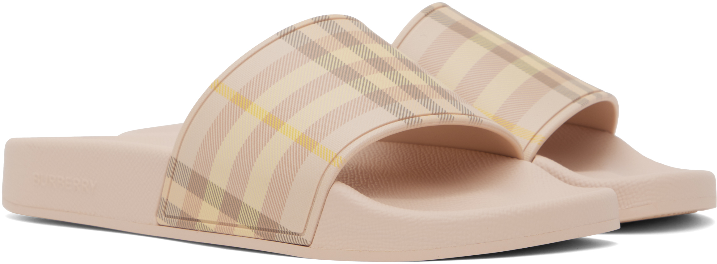 Burberry Pink Check Pool Slides