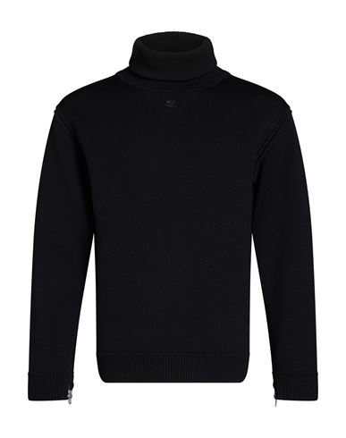 Courrèges Man Turtleneck Black Size S Merino Wool, Polypropylene