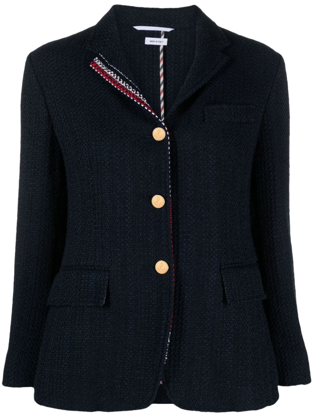 RWB-striped tweed blazer - Blue