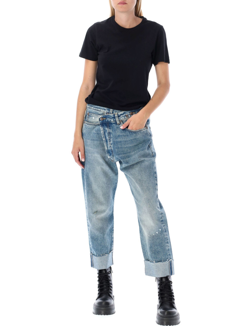 Crossover cropped jeans