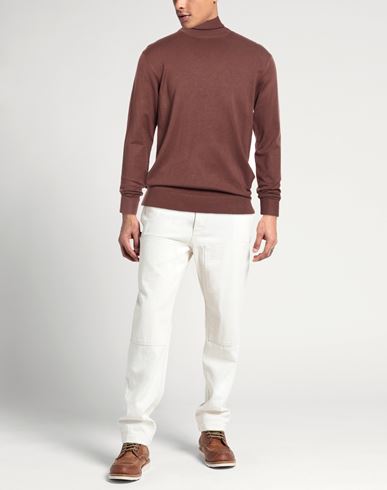 Man Turtleneck Chocolate brown Size XXL Viscose, Nylon
