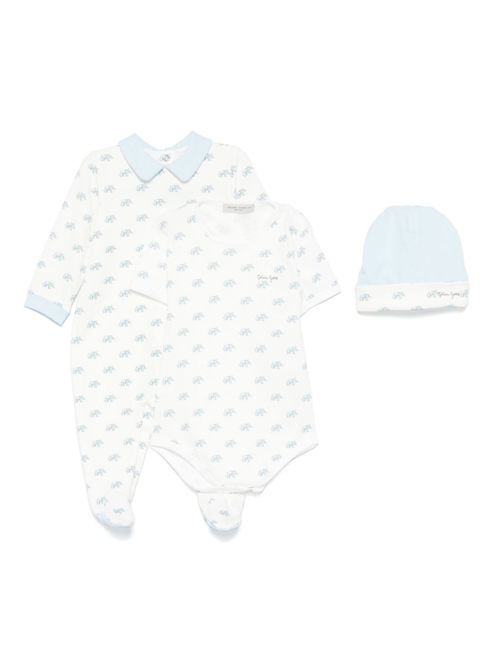 Elephant-print babygrow set - White