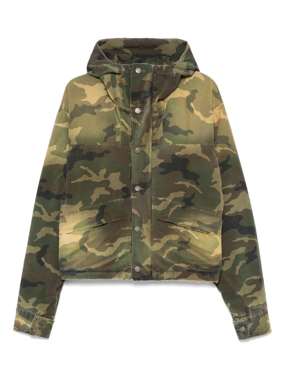 424 camouflage-pattern cropped jacket - Green