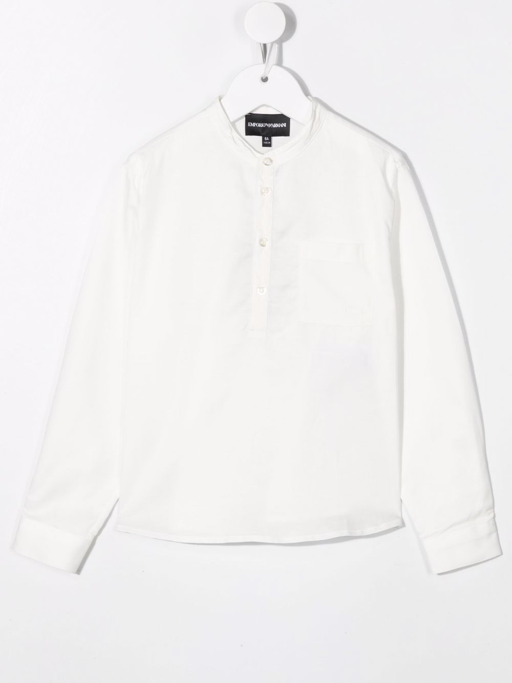 Band-collar shirt - White