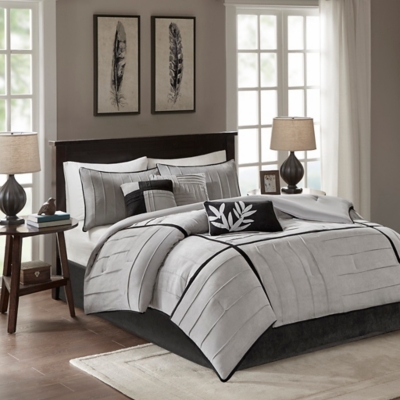 Dune California King 7 Piece Comforter Set, Gray