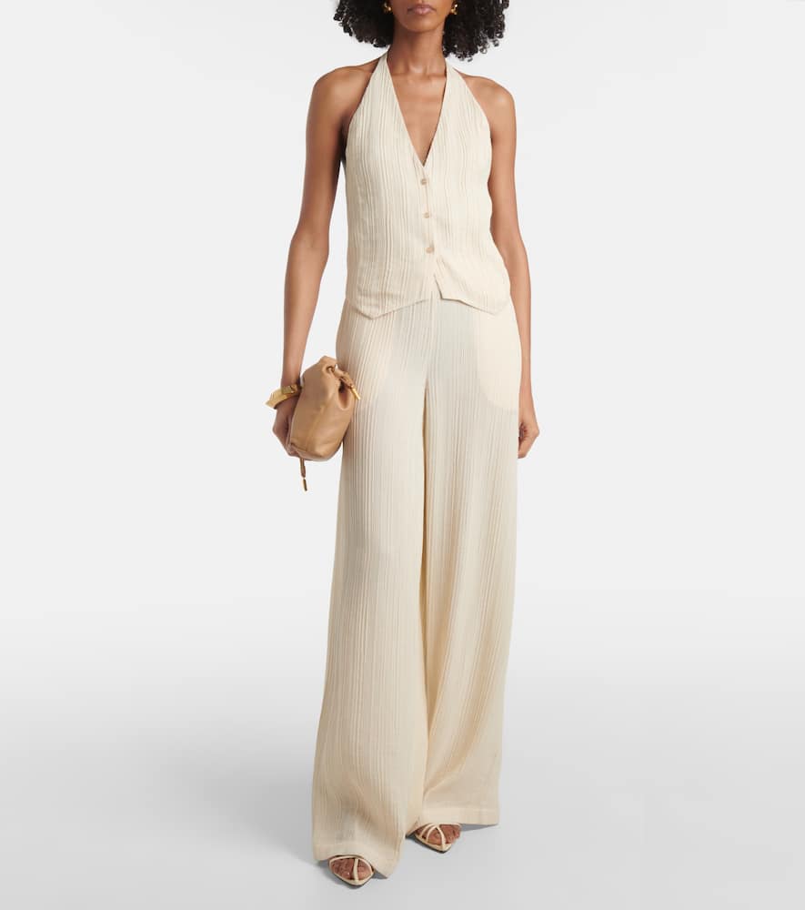 Suez pleated halterneck vest