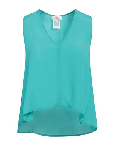Woman Top Turquoise Size 8 Acetate, Silk