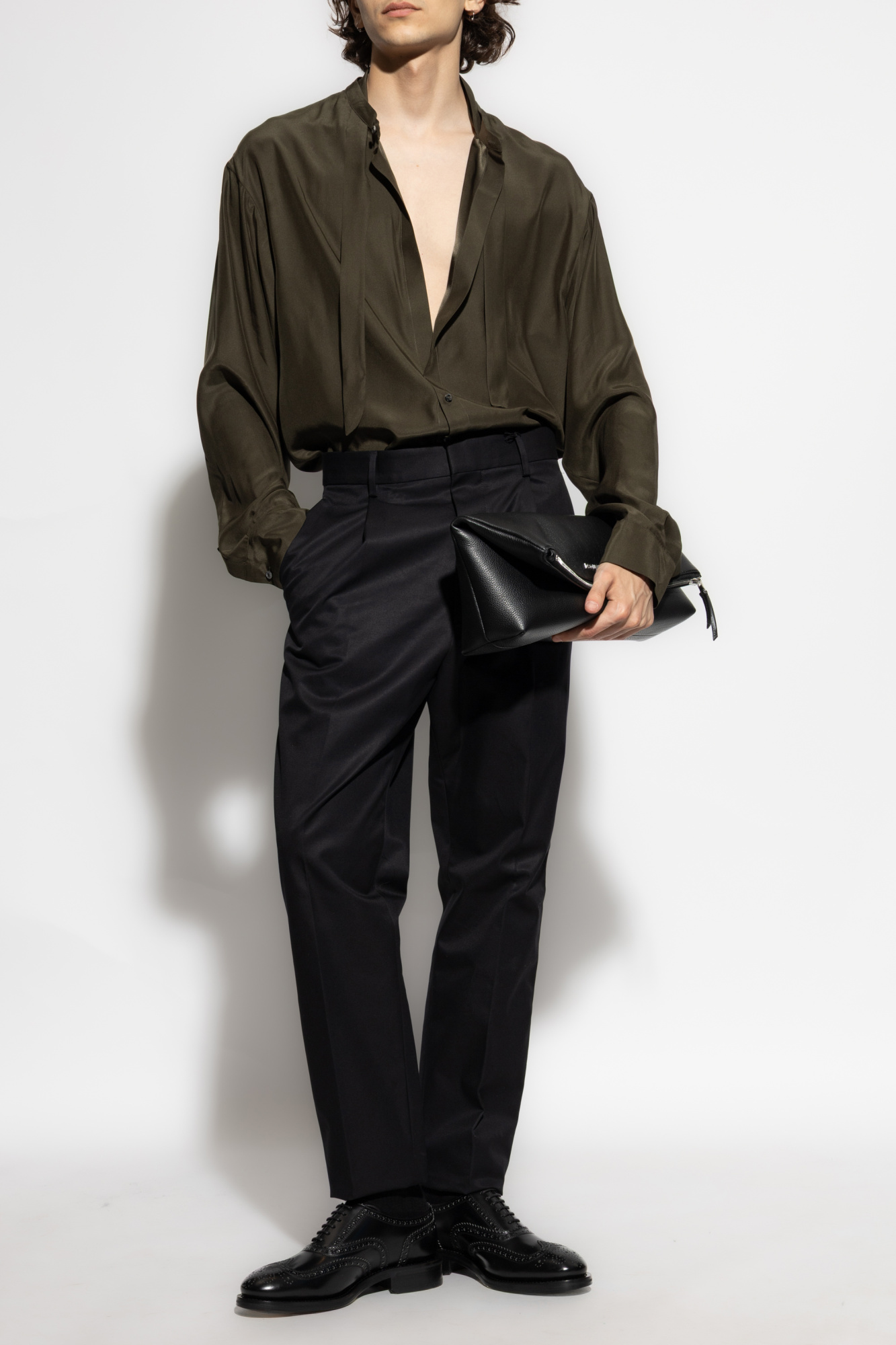 Silk Shirt, Men's, Green
