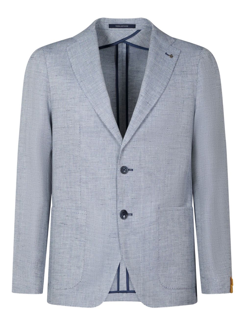 Herringbone-patterned blazer - Grey