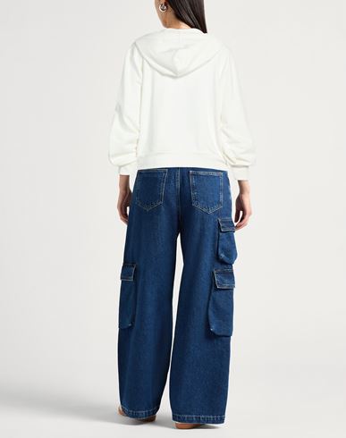 Woman Sweatshirt White Size M Cotton, Elastane