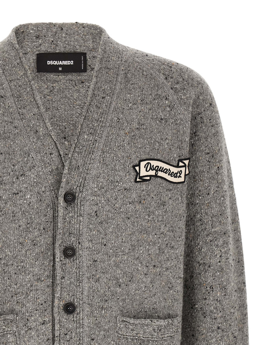 Grey V Neck Cardigan