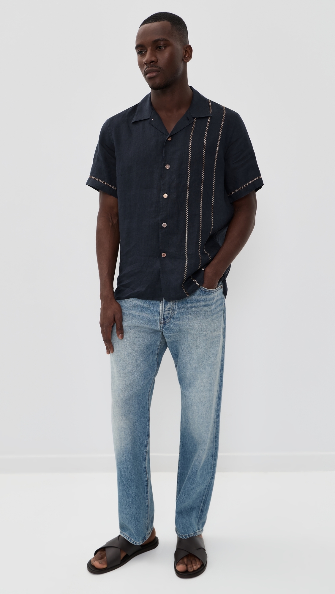 Short Sleeve Casual Fit Shirt Very Dark Navy