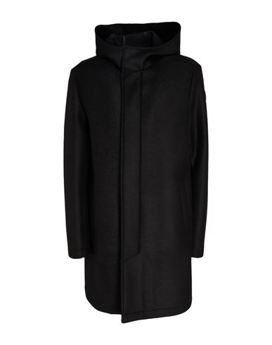 Man Coat Black Size 40 Polyester, Acrylic, Virgin Wool, Elastane