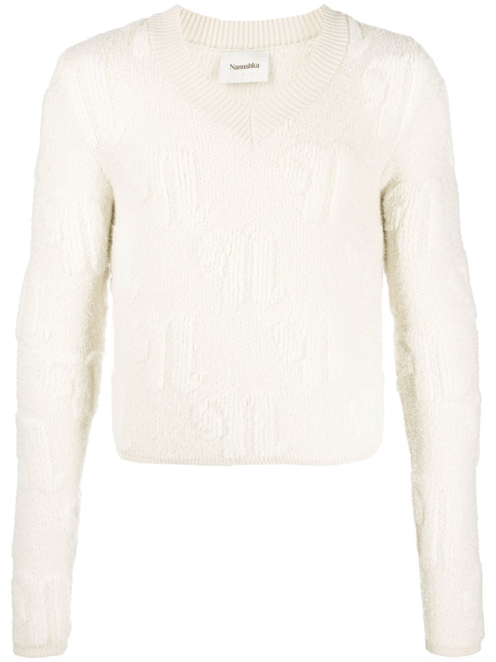 Chunky V-neck sweater - Neutrals
