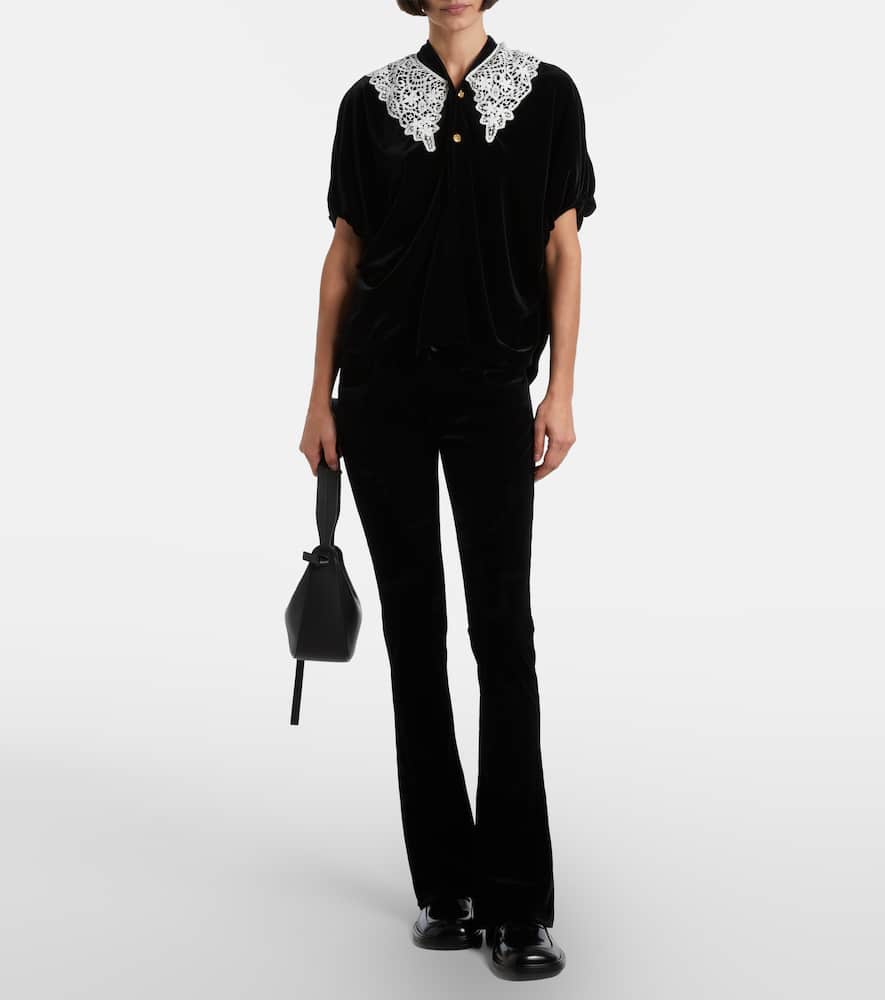 High-rise flared pants