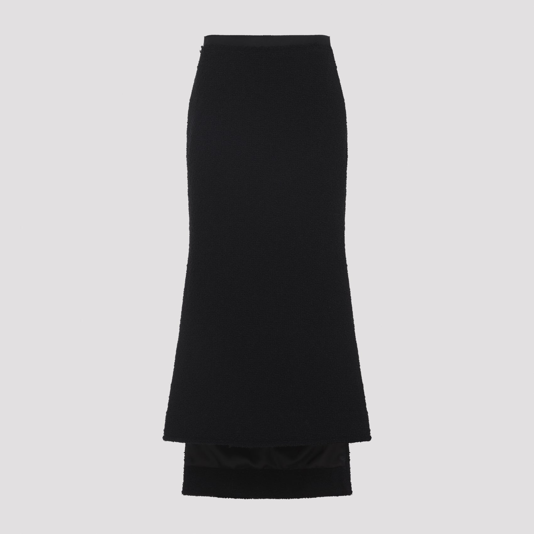 Asymmetric Straight-fit Virgin Wool Skirt