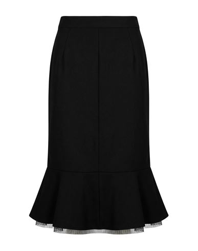 Woman Midi skirt Black Size 12 Virgin Wool