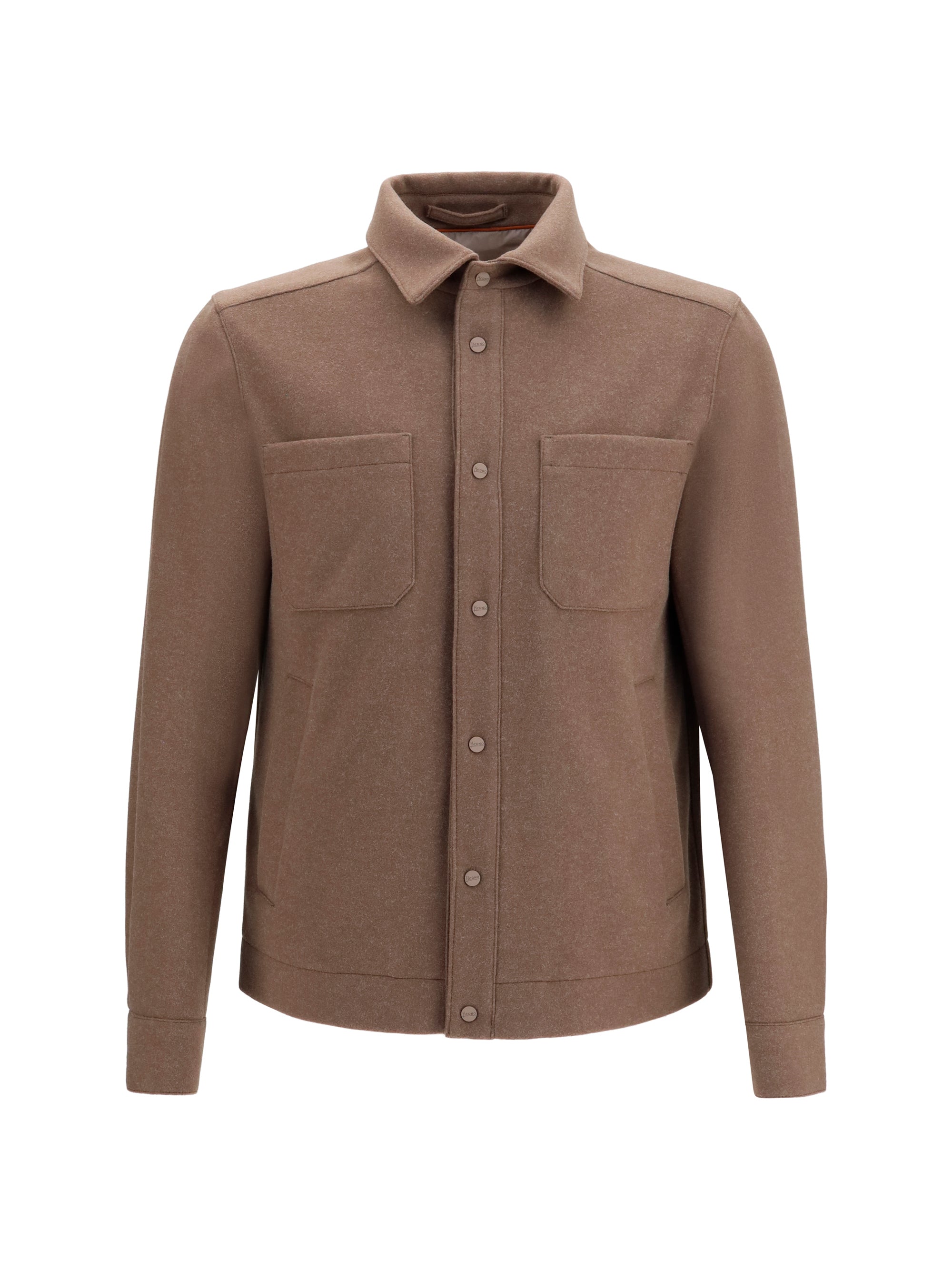 Snap-Button Jacket — Brown