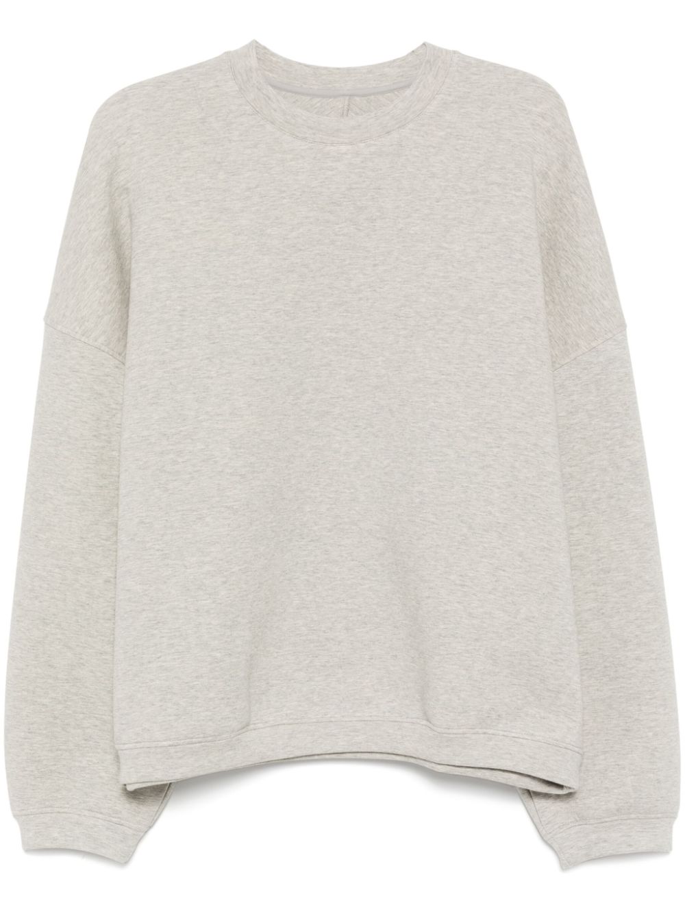 Loose cotton collarless hoodie - Grey