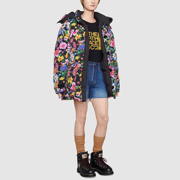 X The North Face Floral Print Down Jacket 'Purple'