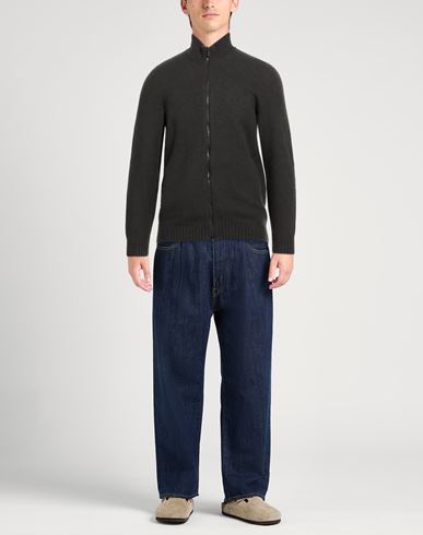 Man Cardigan Charcoal Size 38 Lambswool