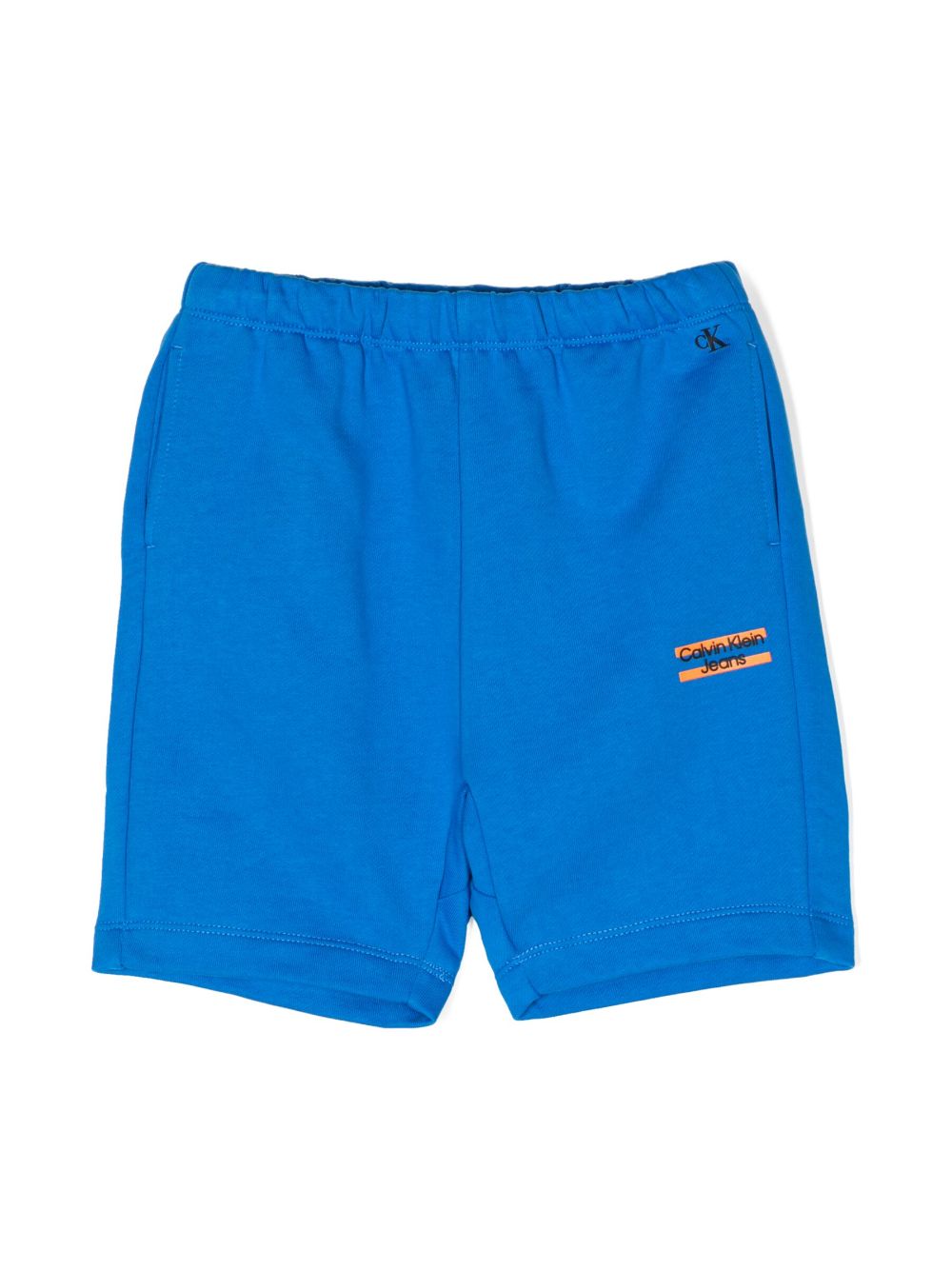 Logo-print cotton track shorts - Blue