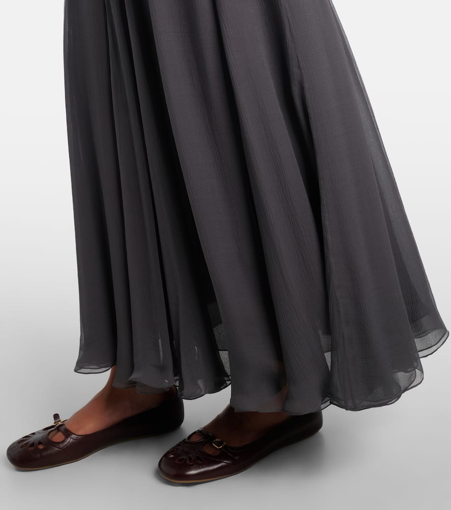 Chloé Paneled high-rise silk muslin maxi skirt