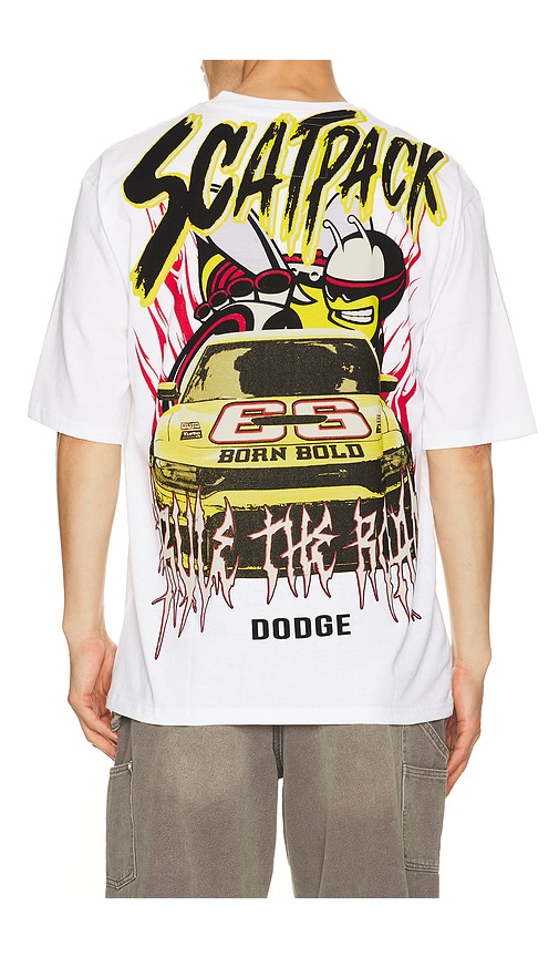 REASON Dodge Scatpack Tee in White. L. Also in M, S, XL/1X