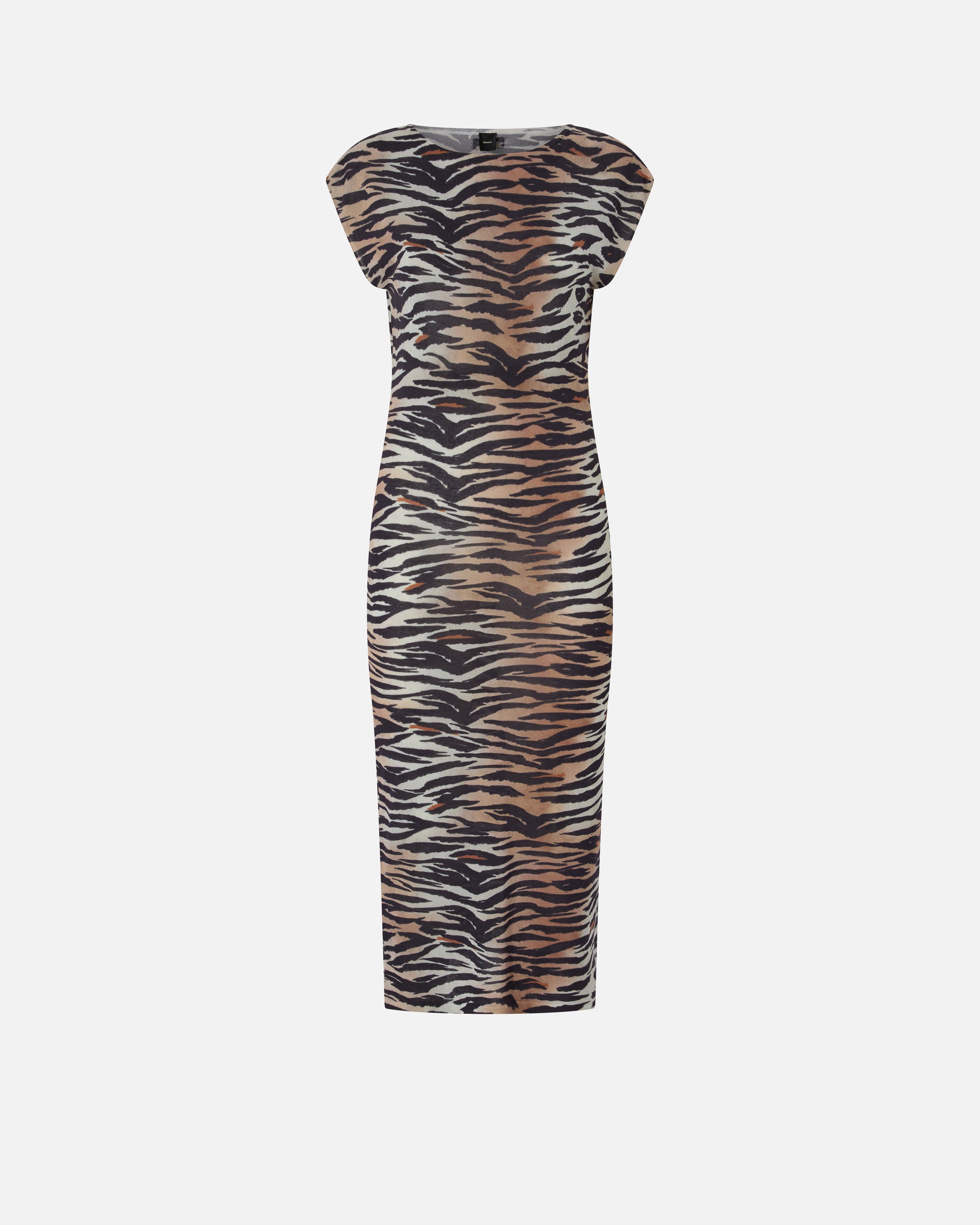 Sheath midi dress with animal print - L