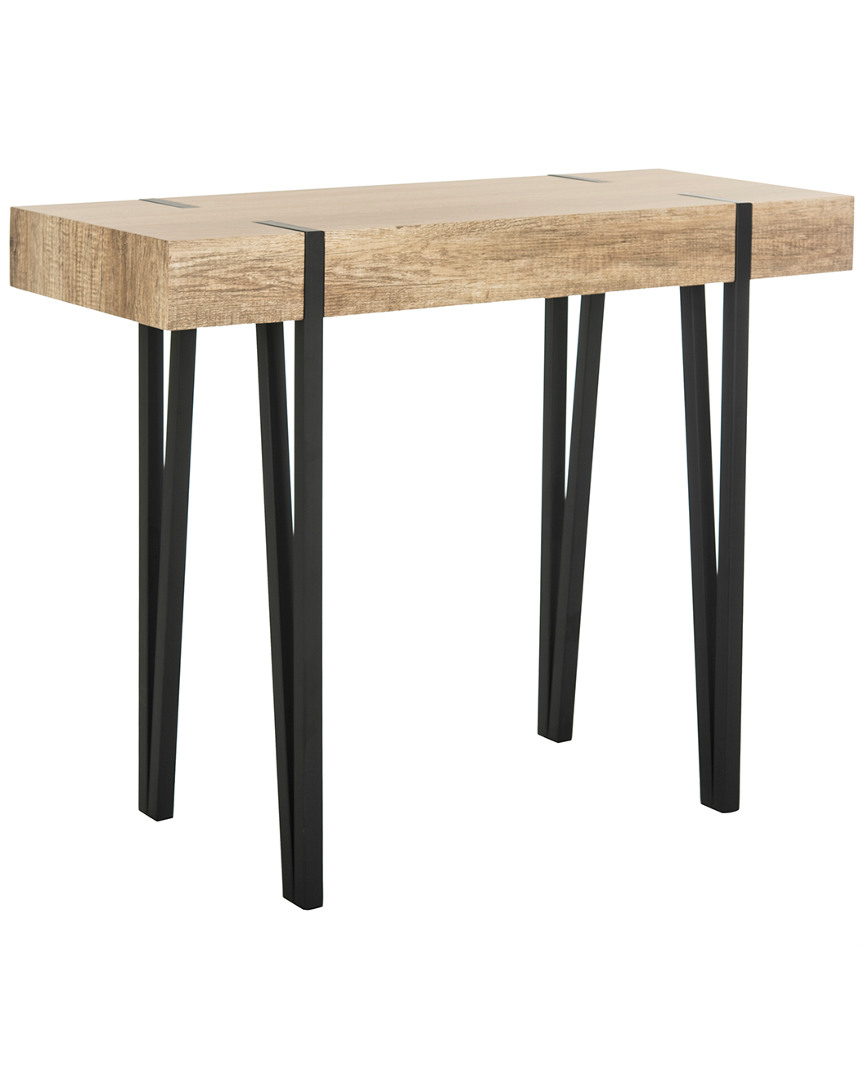 Alyssa Rustic Midcentury Wood Top Console Table