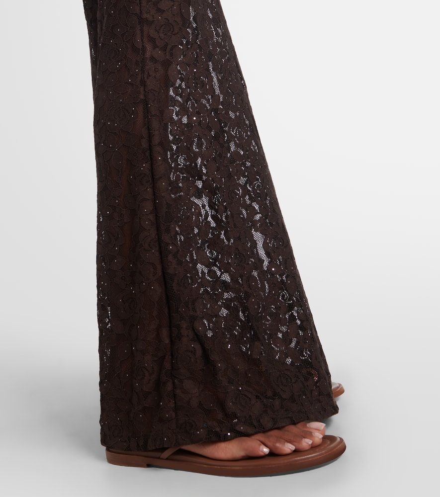 Daisy floral lace maxi skirt