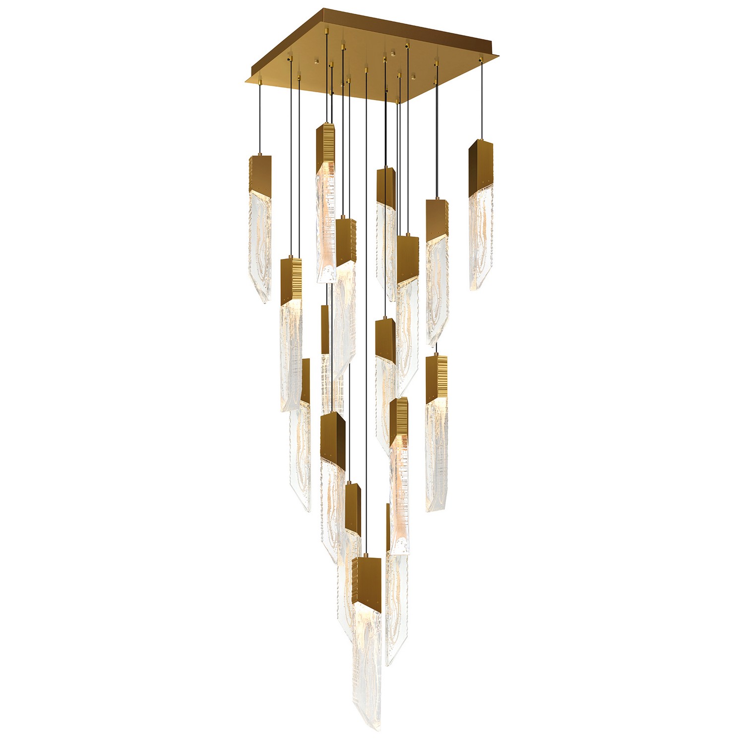 Brass LED Chandelier from the Petra Collection